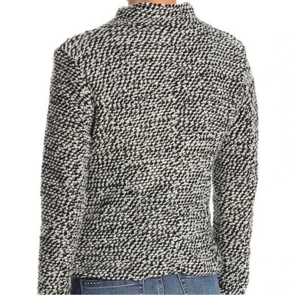 BLANK NYC Marled Boucle Asymmetrical Zip Wool Blend Jacket Size Medium - Picture 2 of 11